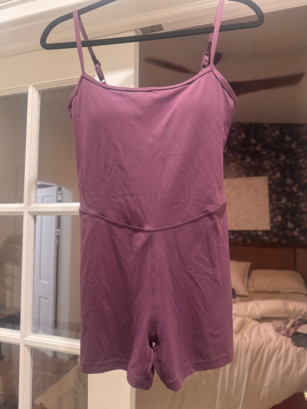 CRZ YOGA Deep Purple Spaghetti Strap Romper - Small